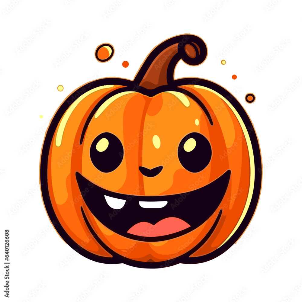 pumpkin on white background. Orange pumpkin with smile for your design for the holiday Halloween. Vector illustration pumpkin on white background. Orange pumpkin with smile for your design for the holiday Halloween. Vector illustration