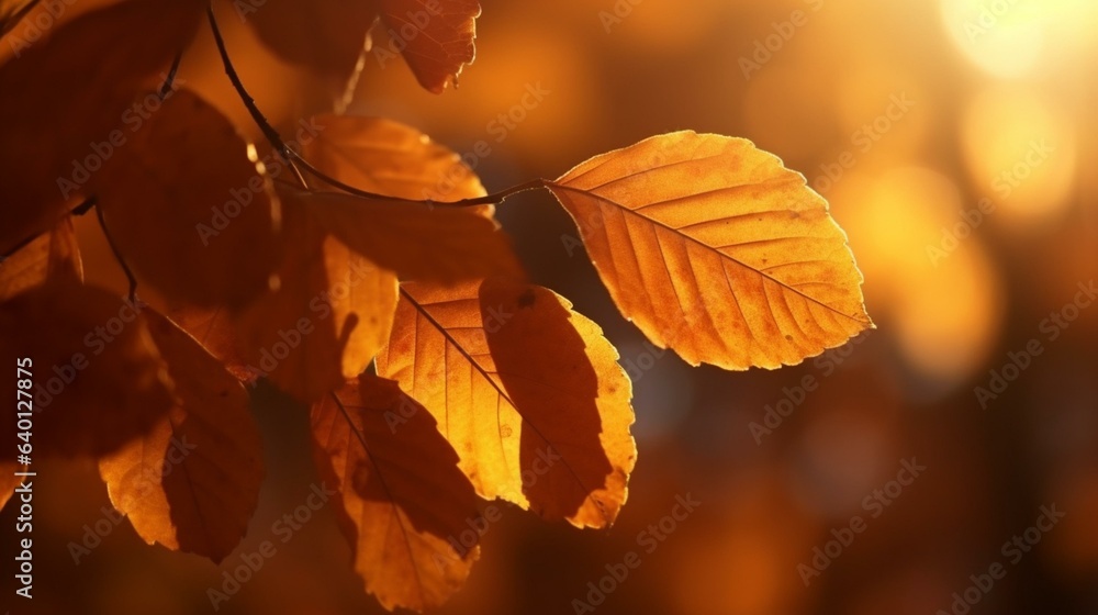 Nature's Ballet Backlit Autumn Leaves in Spirited Descent