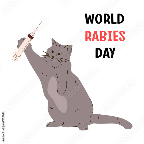 World rabies day vector illustration.Vaccination against rabies