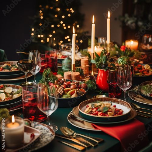 Print op canvas Christmas Table Dressing