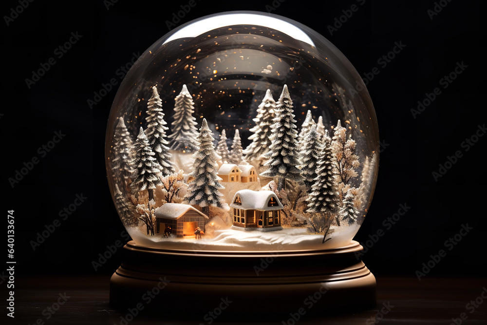 A whimsical world, captured within a globe, where snow swirls and dreams of winter come alive A whimsical world, captured within a globe, where snow swirls and dreams of winter come alive