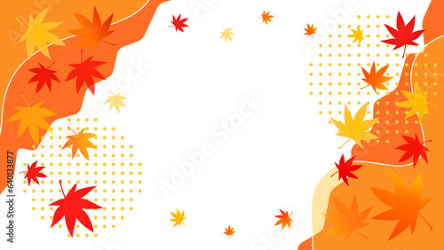 紅葉イメージ、秋セールのベクター背景イラスト素材