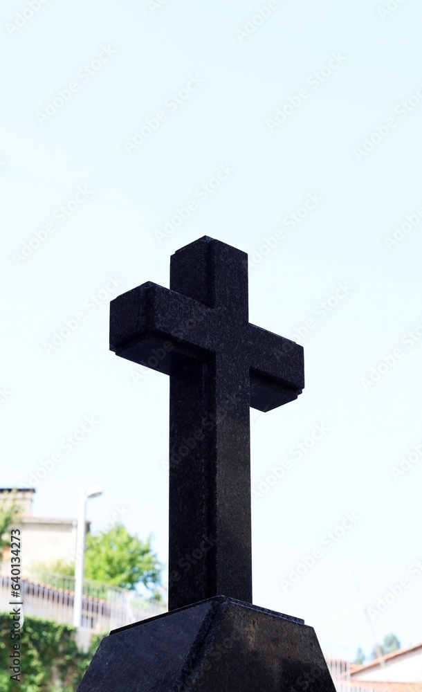 Cross placed on buildings or cemeteries