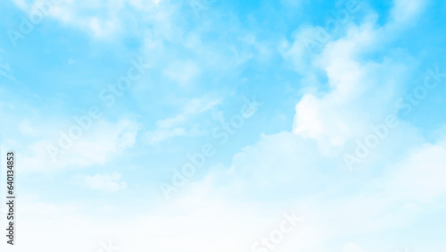 Blue sky and white clouds floated in the sky on a clear day with warm sunshine combined with cool breeze blowing against the body resulting in a miraculous refreshing like paradise.