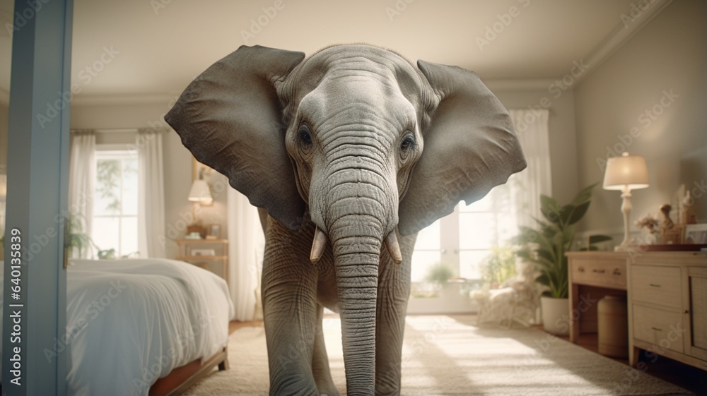 Elephant standing bedroom animal standing decor picture Ai generated art