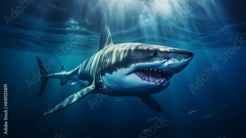 Great white shark ocean style underwater image Ai generated art