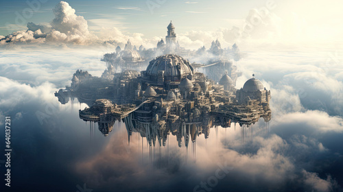 Floating city above the clouds © javier