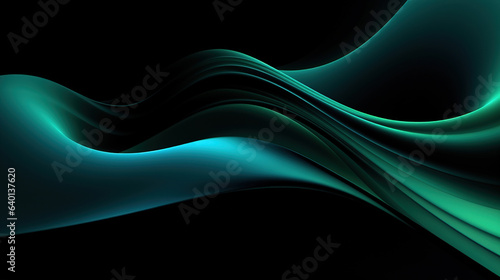 Flowing abstract emerald wave