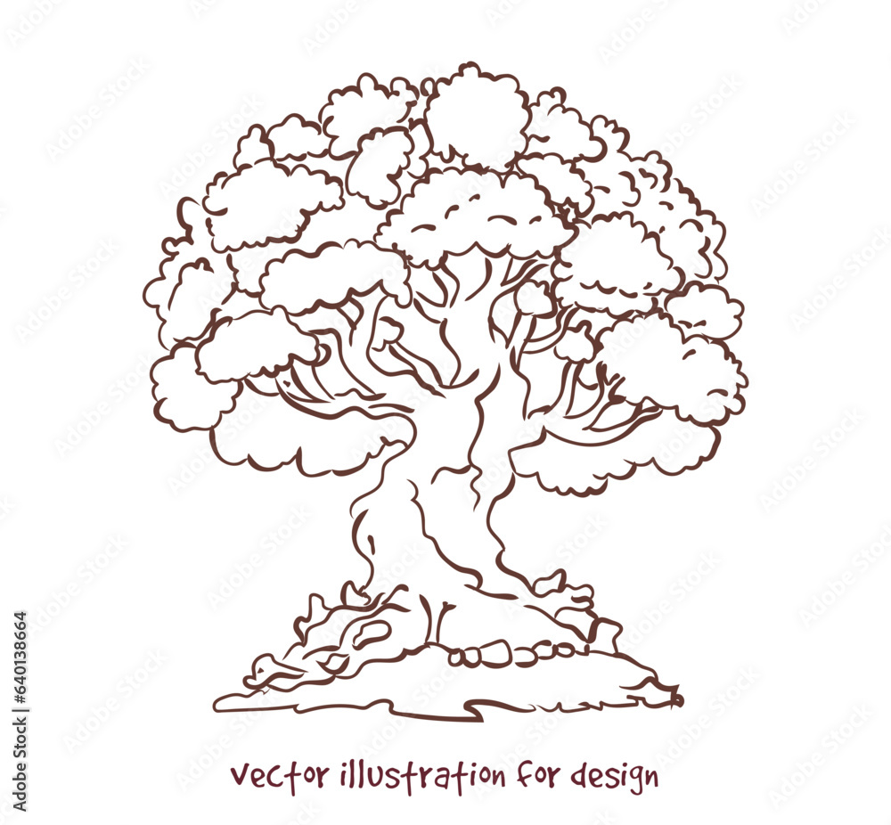 a drawn sketch of the old big tree
a drawn sketch of the old big tree