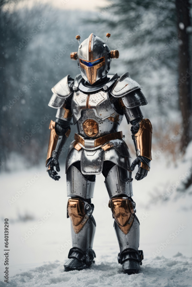 Naklejka premium robot in knight armour