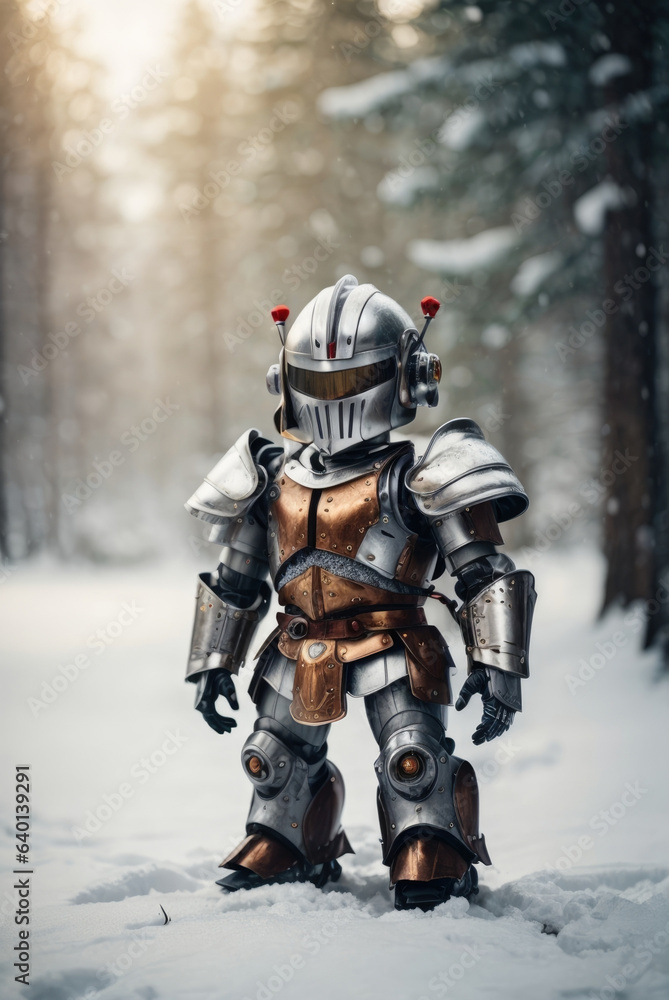 robot in knight armour