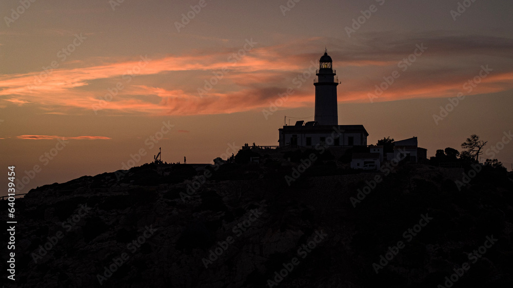 the lighthouse in the sunset