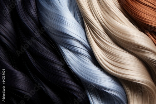 Silky hair colour for hair salon Generative AI.