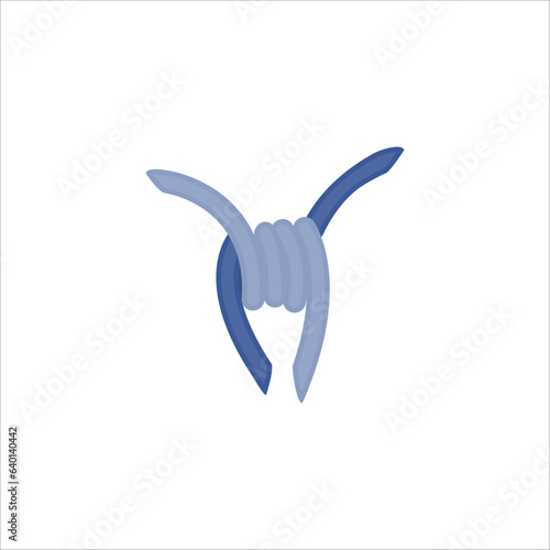 Barbed wire fence border frame illustration. Sharp thorns of barbwire barrier zone. Protection and security concept. Vector illustration.