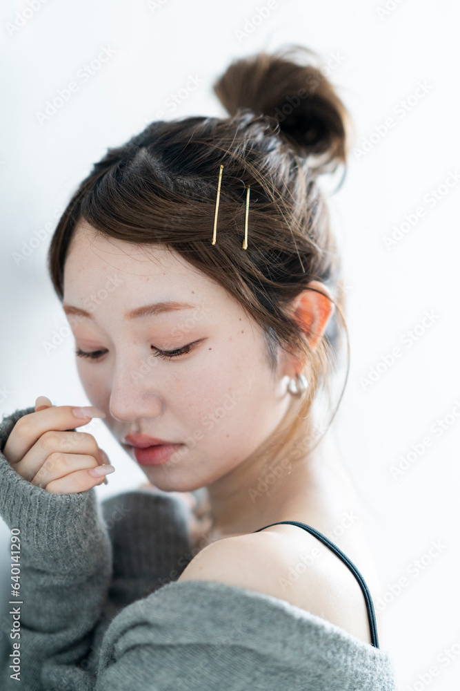 Naklejka premium 爽やかでチャーミングな女性