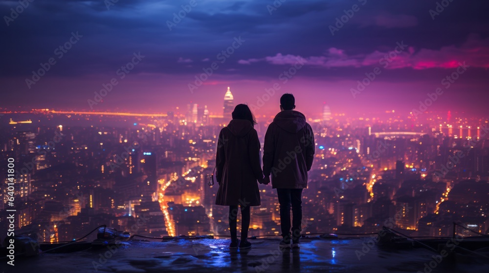 Fototapeta premium couple at night