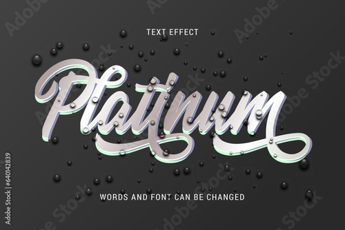 platinum typescript text effect editable eps cc