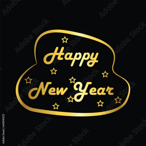 gold color happy new year icon  vector  template  logo  trendy  collection  flat  design