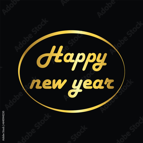 gold color happy new year icon, vector, template, logo, trendy, collection, flat, design