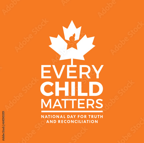 National Day of Truth and Reconciliation. 30th September. Orange Shirt Day logo design. Vector Illustration.