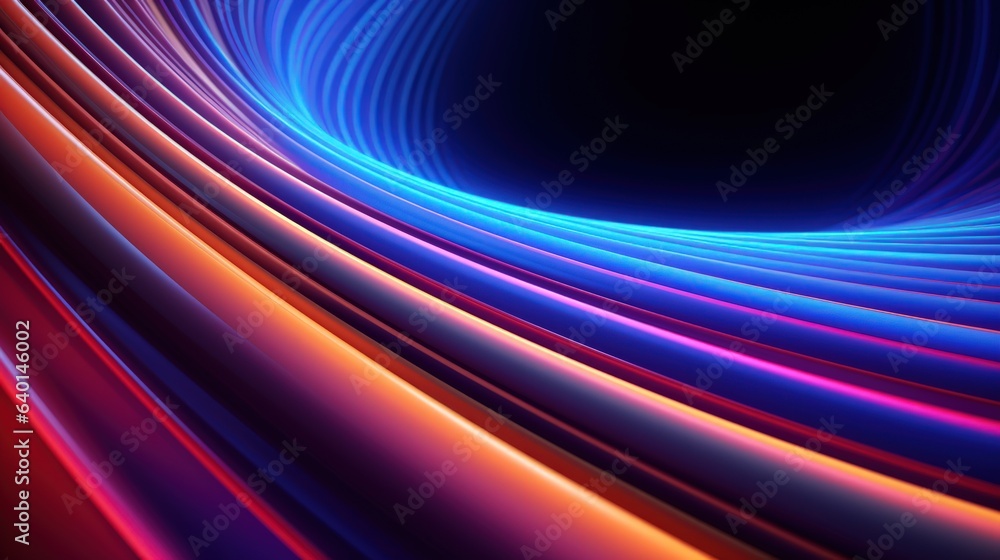 3d render abstract geometric background of colorful neon lines glowing in the dark futuristic wallpaper. 3d render abstract geometric background of colorful neon lines glowing in the dark futuristic wallpaper.
