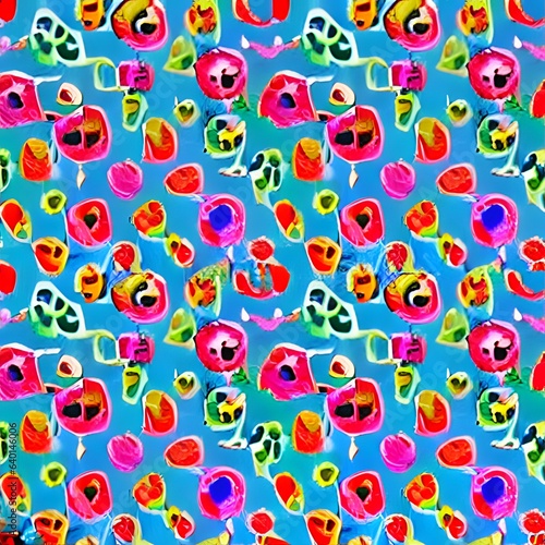 watercolor abstract full frame of smile doodle pattern