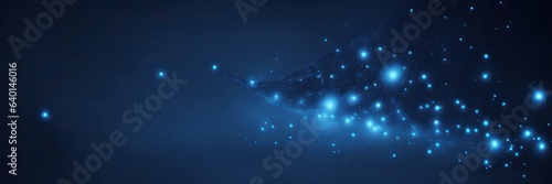 Abstract blue background with glowing particles. Modern blue background space concept. Website header or banner with copyspace © Muhammad