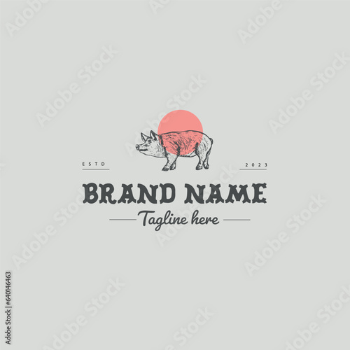 vintage pet pig logo