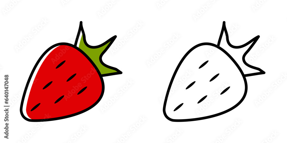 Strawberry icon in color and black and white. Pixel perfect scalable to 384px, 192px, 96px, 48px and other. Vector illustration EPS10 Strawberry icon in color and black and white. Pixel perfect scalable to 384px, 192px, 96px, 48px and other. Vector illustration EPS10