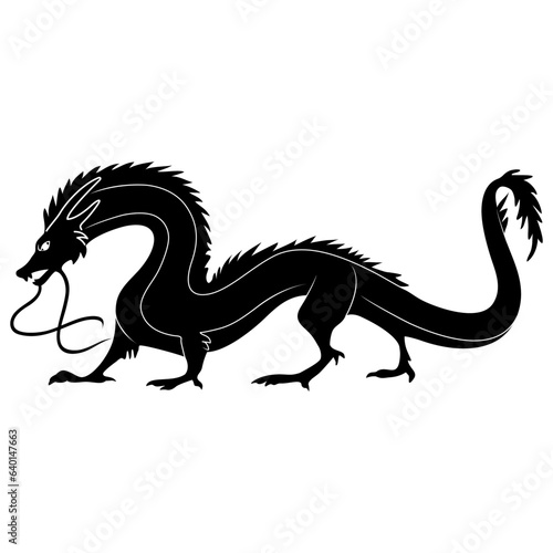 Silhouette of a Chinese dragon