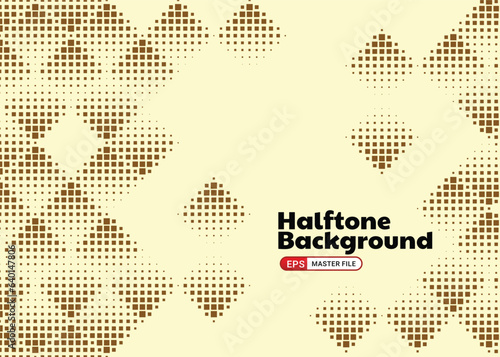 hexagon shape rhythmic halftone design