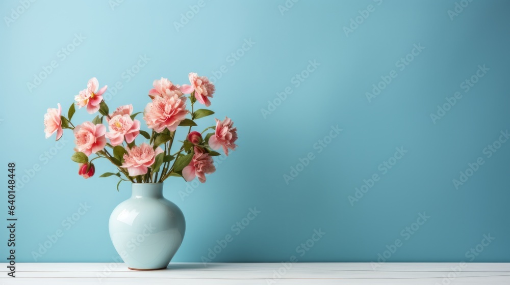 Vase with beautiful flowers. Generative AI Vase with beautiful flowers. Generative AI