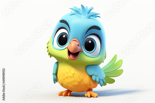 Wallpaper Mural clay animation style, colorful cute baby parrot with big eyeballs, cute facial expressions, isolated on white background Torontodigital.ca