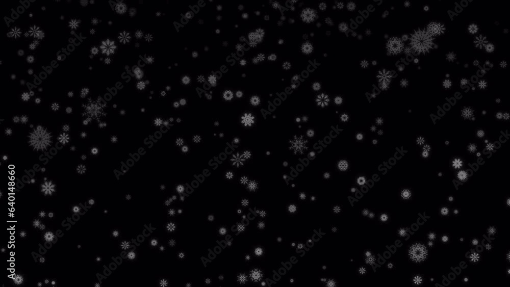PNG Alpha. Looping Fairy tale Snowflakes Merry Christmas celebration card template.Abstract Snow is falling down.Beautiful snowflakes fallind animation in Alpha Matte.Winter snow storm.Type 2 PNG Alpha. Looping Fairy tale Snowflakes Merry Christmas celebration card template.Abstract Snow is falling down.Beautiful snowflakes fallind animation in Alpha Matte.Winter snow storm.Type 2