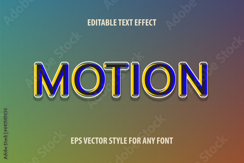 Editable color text effect for design with outline