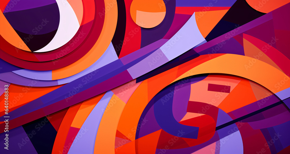 abstract purple and orange overlapping shapes