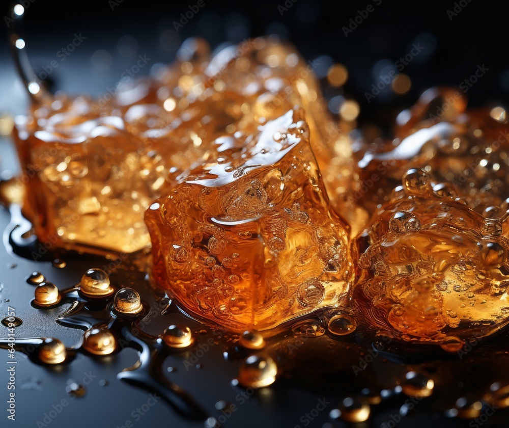Ice with brown soda. Generative AI Ice with brown soda. Generative AI