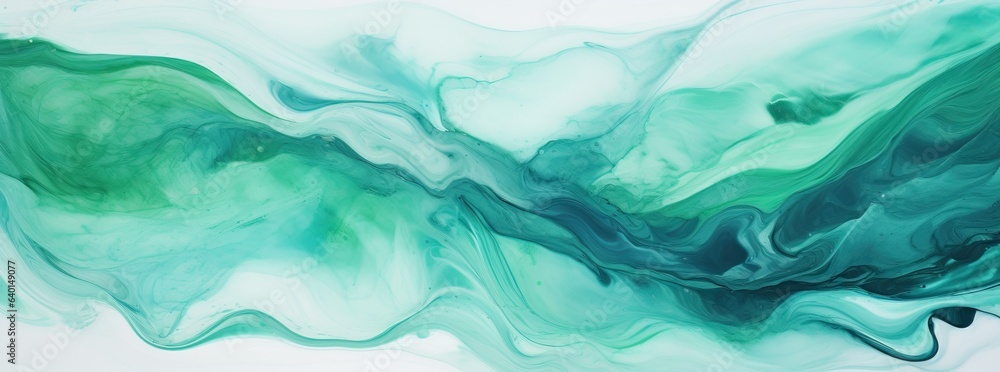 Obraz premium an abstract painting on dark background combines green and blue emerald green and blue