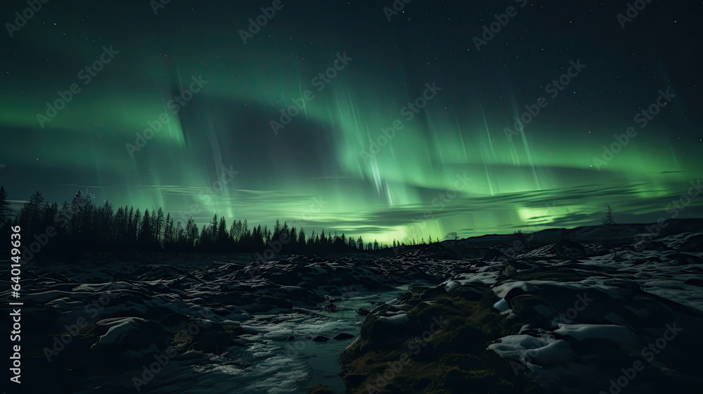 Naklejka premium aurora borealis above the clouds