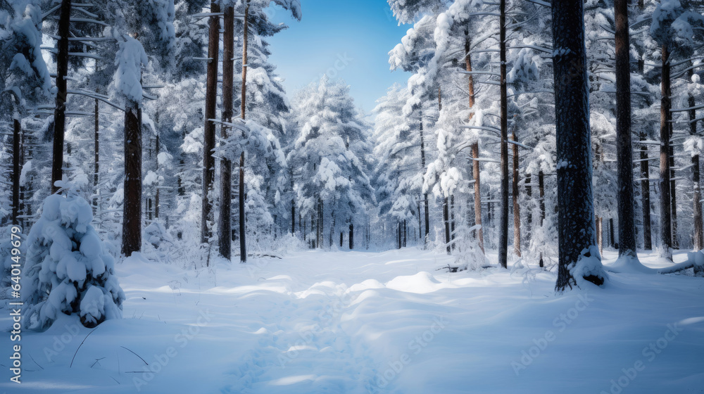 winter forest in the snow winter forest in the snow