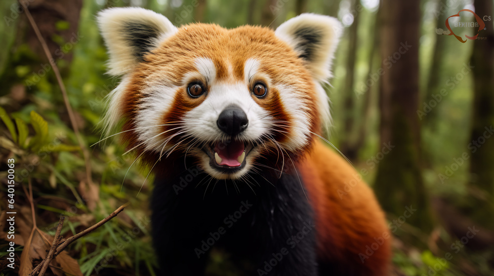 a playful red panda frolicking among the treetops, its bushy tail and adorable expression stealing hearts. a playful red panda frolicking among the treetops, its bushy tail and adorable expression stealing hearts.