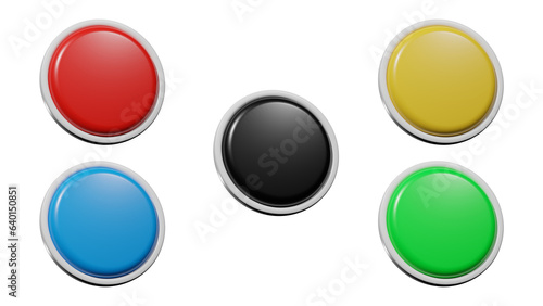 Free Download 3d button isolated, 3d colorful button for web design - GFXLoad