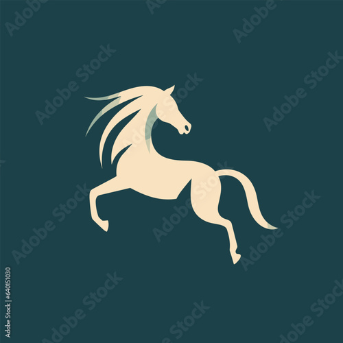 Data analytics filled beige logo. Business automation. Horse silhouette. Design element. Created with artificial intelligence. Ai art for corporate branding  saas company  cloud service  messaging app