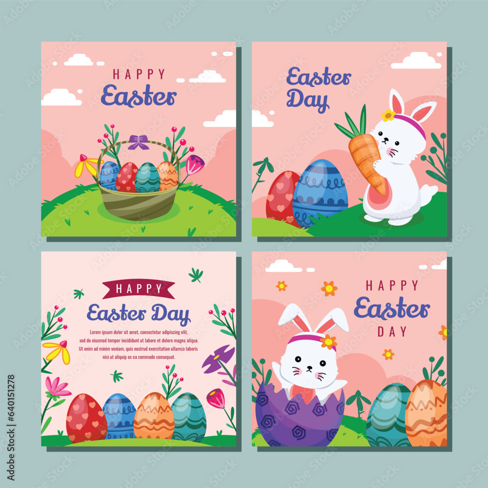 template design for social media with happy easter day theme template design for social media with happy easter day theme