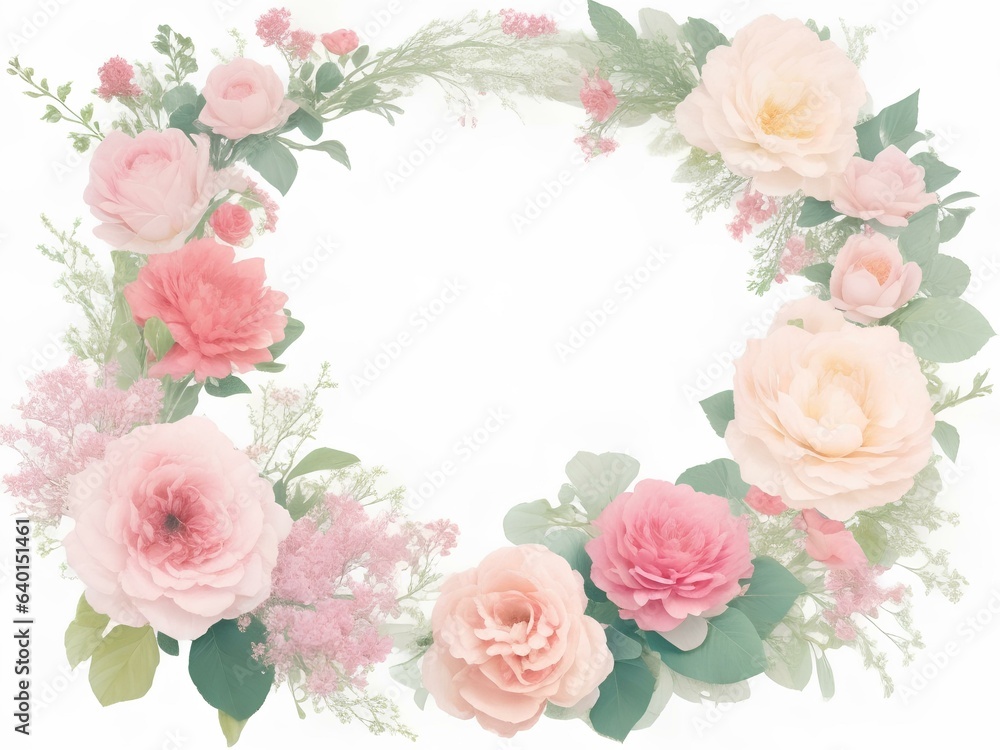 frame of floral roses