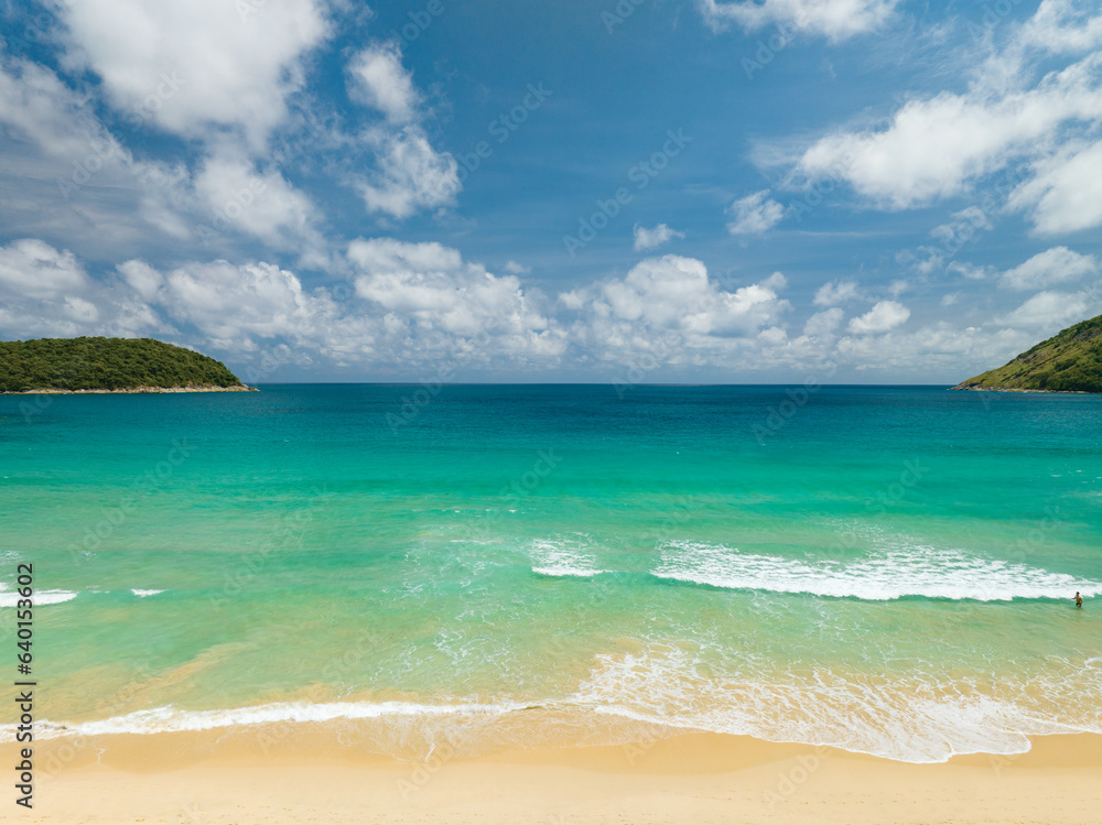 Sea surface aerial view,Bird eye view photo of blue waves and water surface texture, Blue sky background,Beautiful nature sea ocean, Amazing view sea waves background