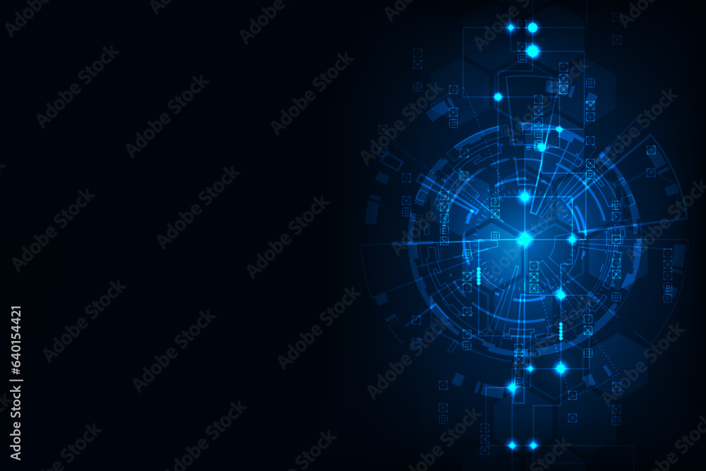 Vector circle circuit abstract technology with communication concept background. Hi-tech digital concept.