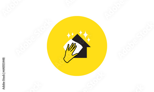 house cleaning icon Service Business home wash, clean, web button, vector illustration