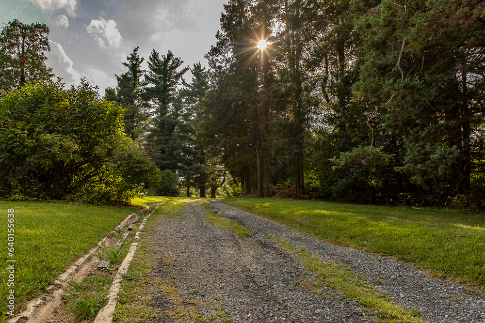 Road to groundskeeper's house at Swannanoa Mansion in Afton, Virginia
