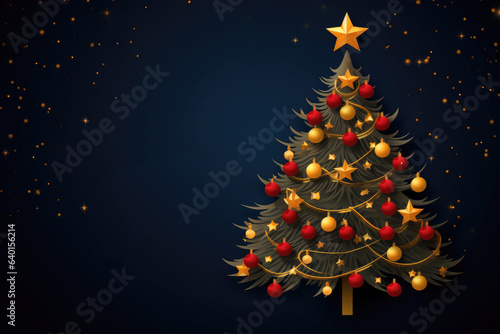 Merry Christmas and Happy New Year background. Generative AI © itchaznong
